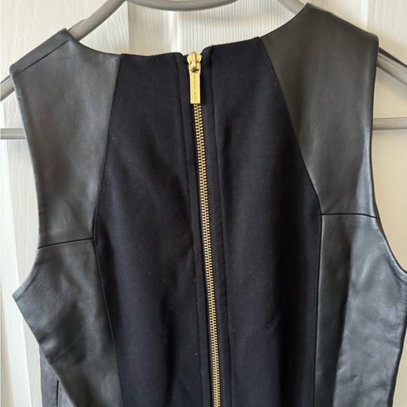 NWOT Michael Kors Faux leather Dress, 0, Black, Sleeveless, Back Zip, Pockets… - Picture 3 of 10